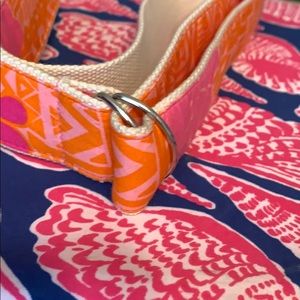 Lilly Pulitzer 🌴pink/orange print belt large EUC!
